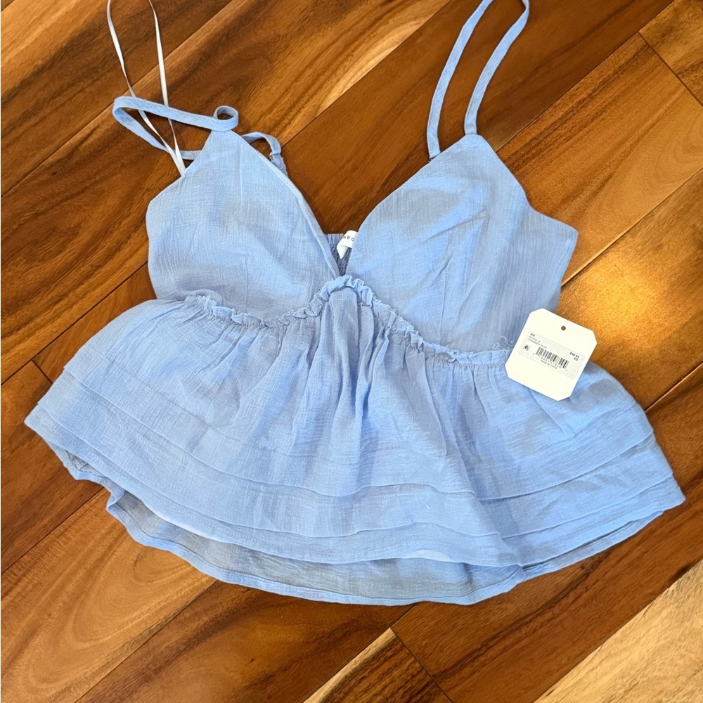 Altar'd State Sky Blue Peplum Blouse